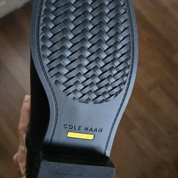 Cole Haan Black Leather Isabell stretch mid-calf riding boot (NEW) - Picture 5 of 9